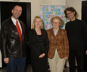 Gabi Zimmermann together with Benjamin Davy, Univ.-Prof. Dr. Dr. Walburga Rödding, Prof. Dr. habil. Elmar Csaplovics.