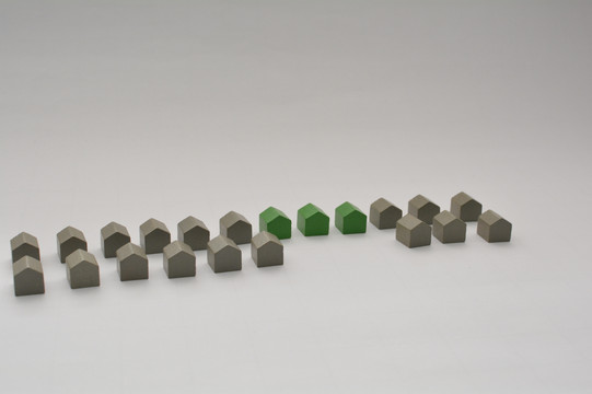 Demonstration of vacant lots with building blocks